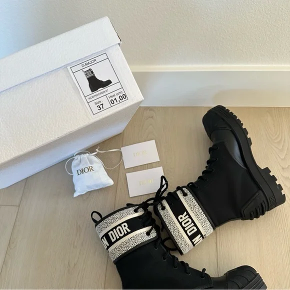 MIGHT KEEP • Christian Dior D-Major Moto Black Mid Calf Boots Shoes - Picture 13 of 15